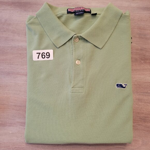 Vineyard Vines Men’s Green Long Sleeve Whale Logo Polo Shirt Size Large - Picture 8 of 8